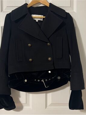 Veronica Beard Black Double-Breasted Peacoat Jacket - 4